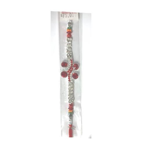 RED-WHITE DIAMOND RAKHI